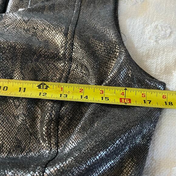 Calvin Klein Metallic Gunmetal Silver Snakeskin Sheath Dress Size 4 Sleeveless - Picture 7 of 7